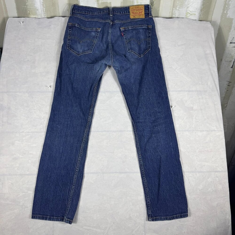 Levi's 505 Men's Straight Jeans Blue Stone Wash Denim Zip‎ Fly 5-Pocket W32 L32 - Picture 2 of 16